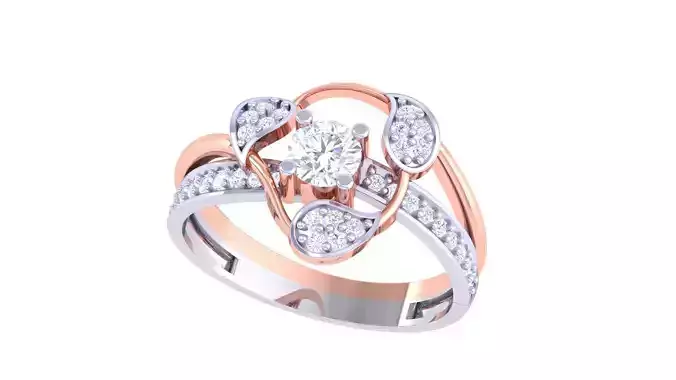 High Jewelry Solitaire Diamond Ring 3dm renders 3D print model