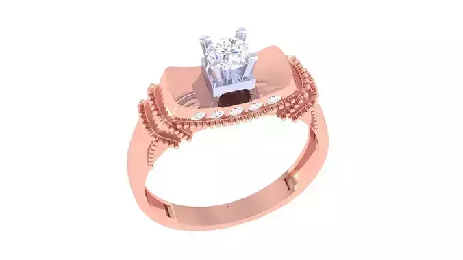 High Jewelry Solitaire Diamond Ring 3dm renders