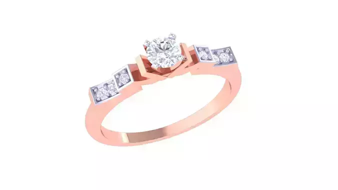 High Jewelry Solitaire Diamond Ring 3dm renders