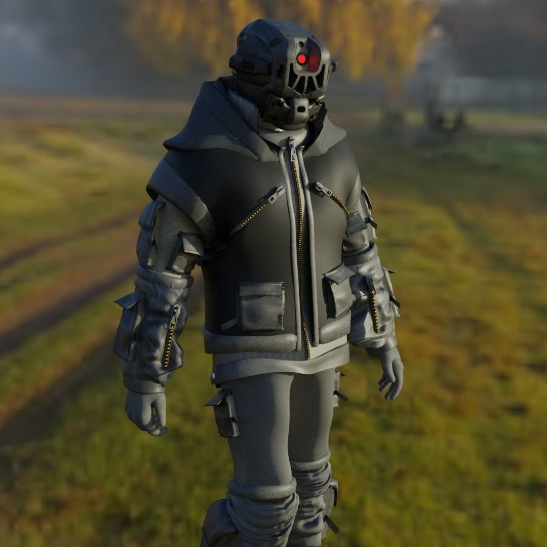 Scifi Character - Cyberpunk Cybersurge Low-poly 3D model_11