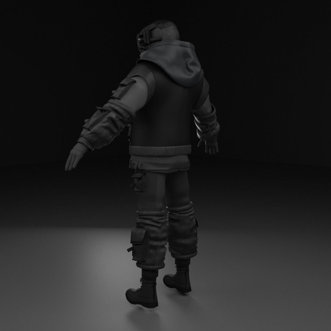 Scifi Character - Cyberpunk Cybersurge Low-poly 3D model_4