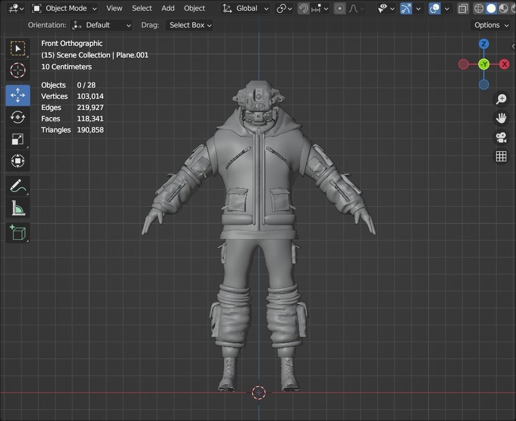 Scifi Character - Cyberpunk Cybersurge Low-poly 3D model_6