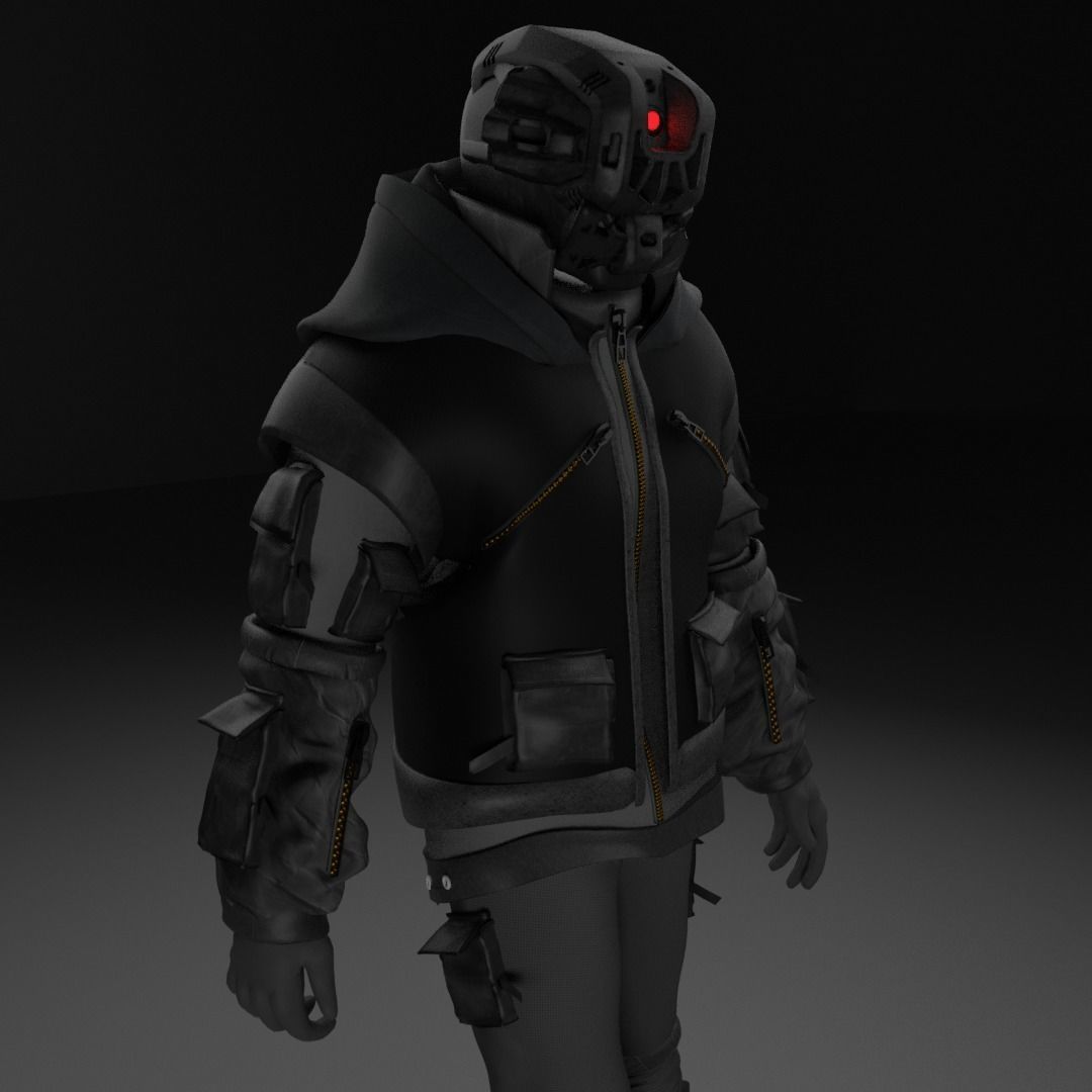 Scifi Character - Cyberpunk Cybersurge Low-poly 3D model_2
