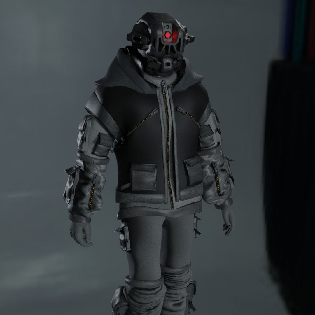 Scifi Character - Cyberpunk Cybersurge Low-poly 3D model_13