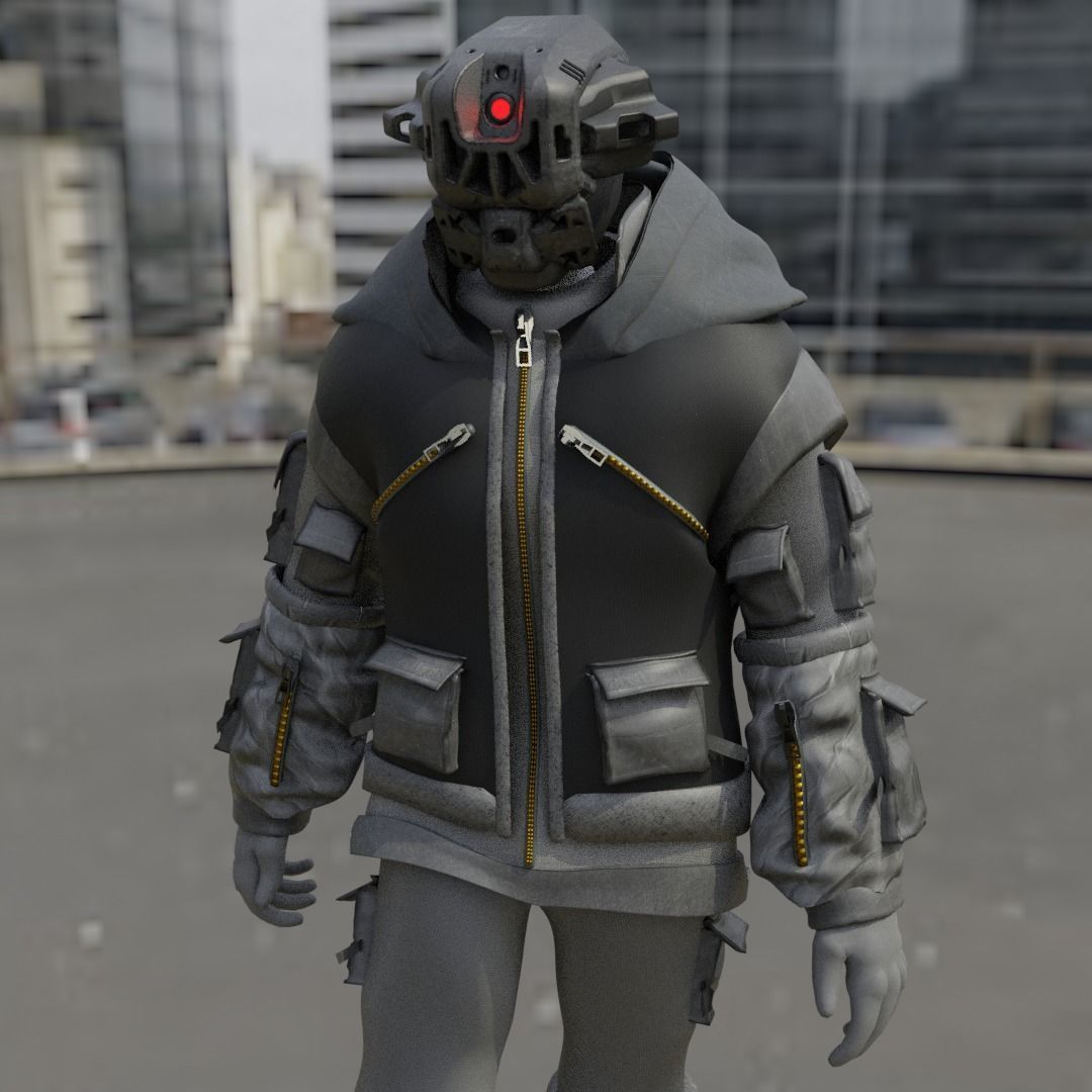 Scifi Character - Cyberpunk Cybersurge Low-poly 3D model_17