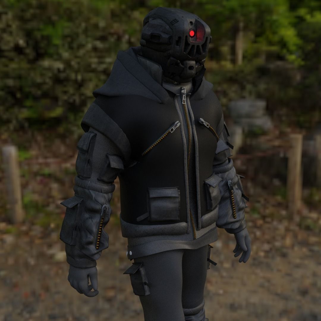 Scifi Character - Cyberpunk Cybersurge Low-poly 3D model_15