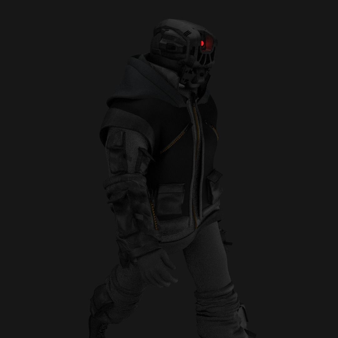 Scifi Character - Cyberpunk Cybersurge Low-poly 3D model_3