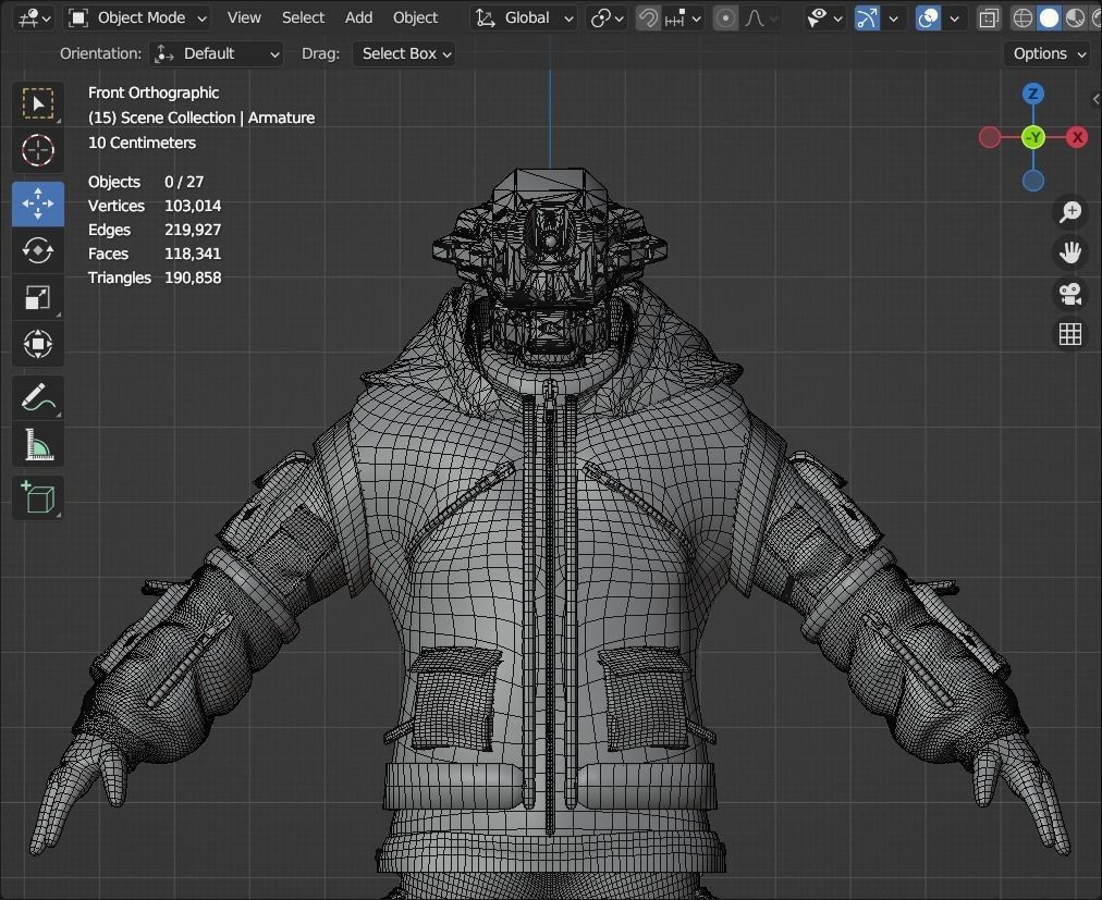 Scifi Character - Cyberpunk Cybersurge Low-poly 3D model_8