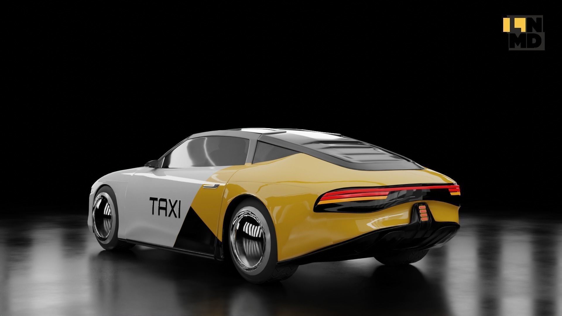 Pack of generic futuristic cars with different doors  3D model_45