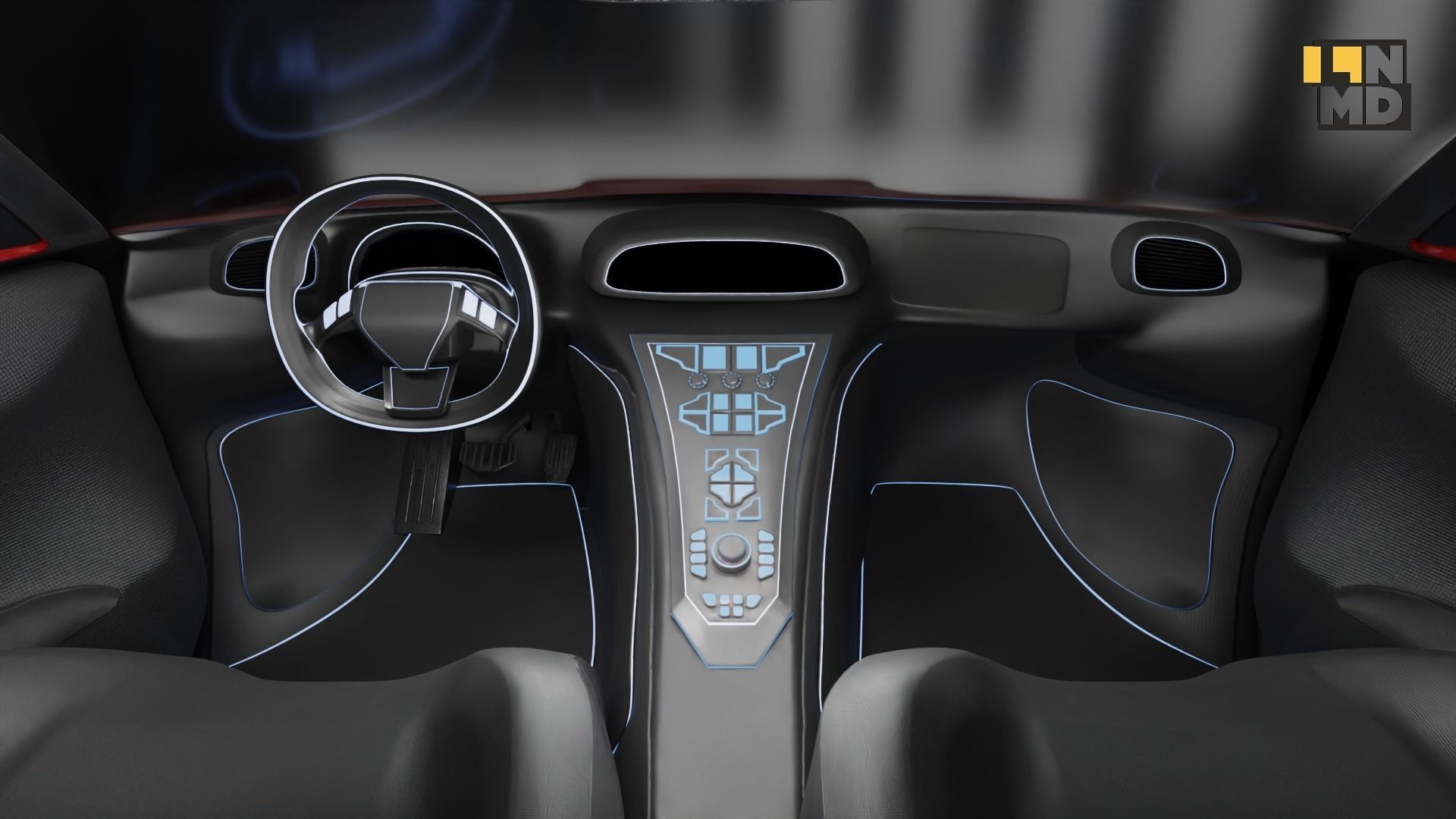 Pack of generic futuristic cars with different doors  3D model_59