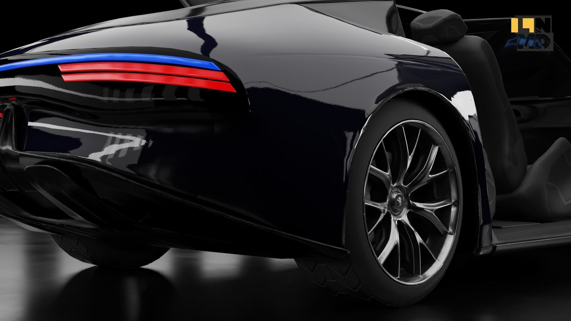 Pack of generic futuristic cars with different doors  3D model_26