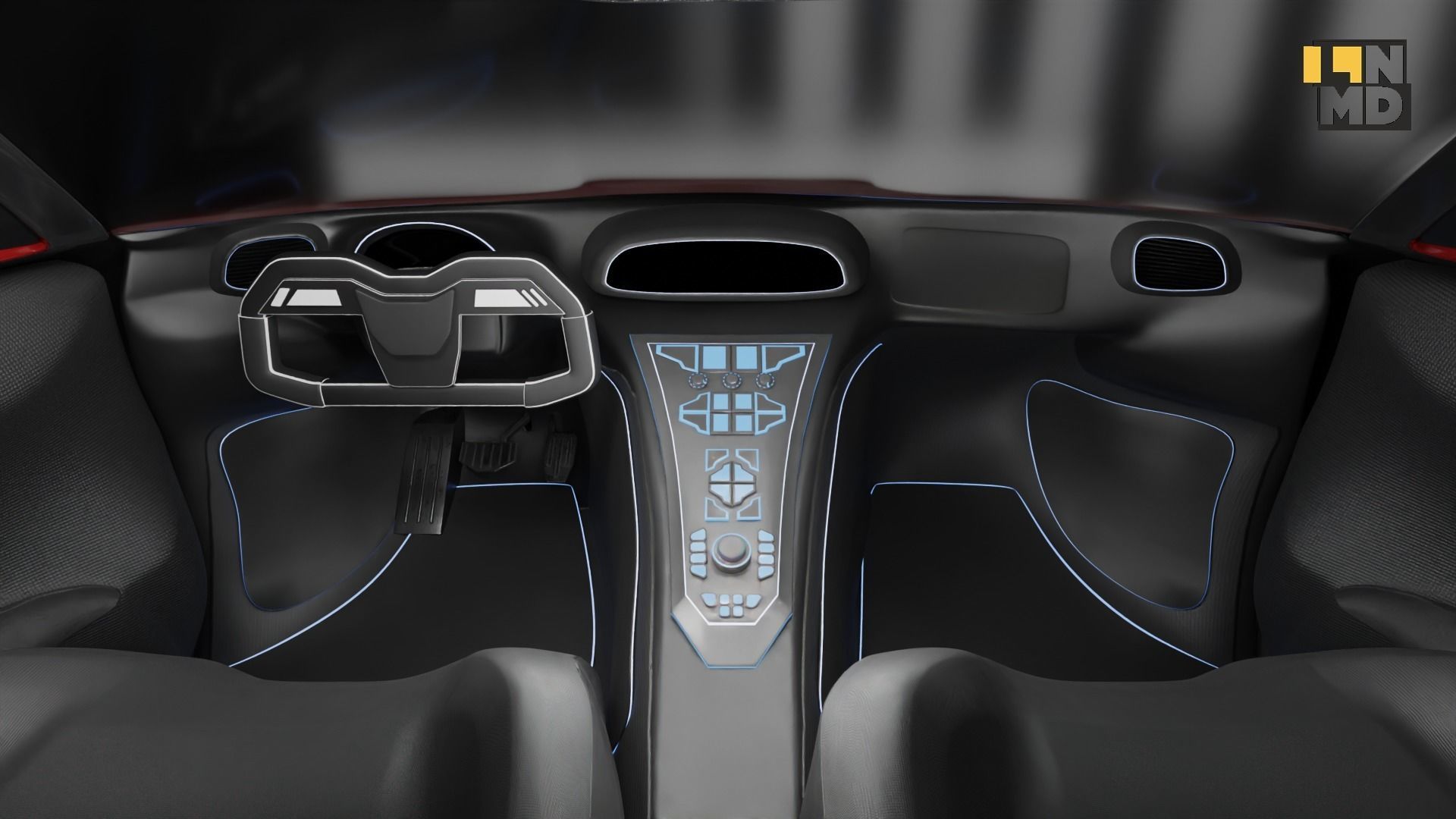 Pack of generic futuristic cars with different doors  3D model_60