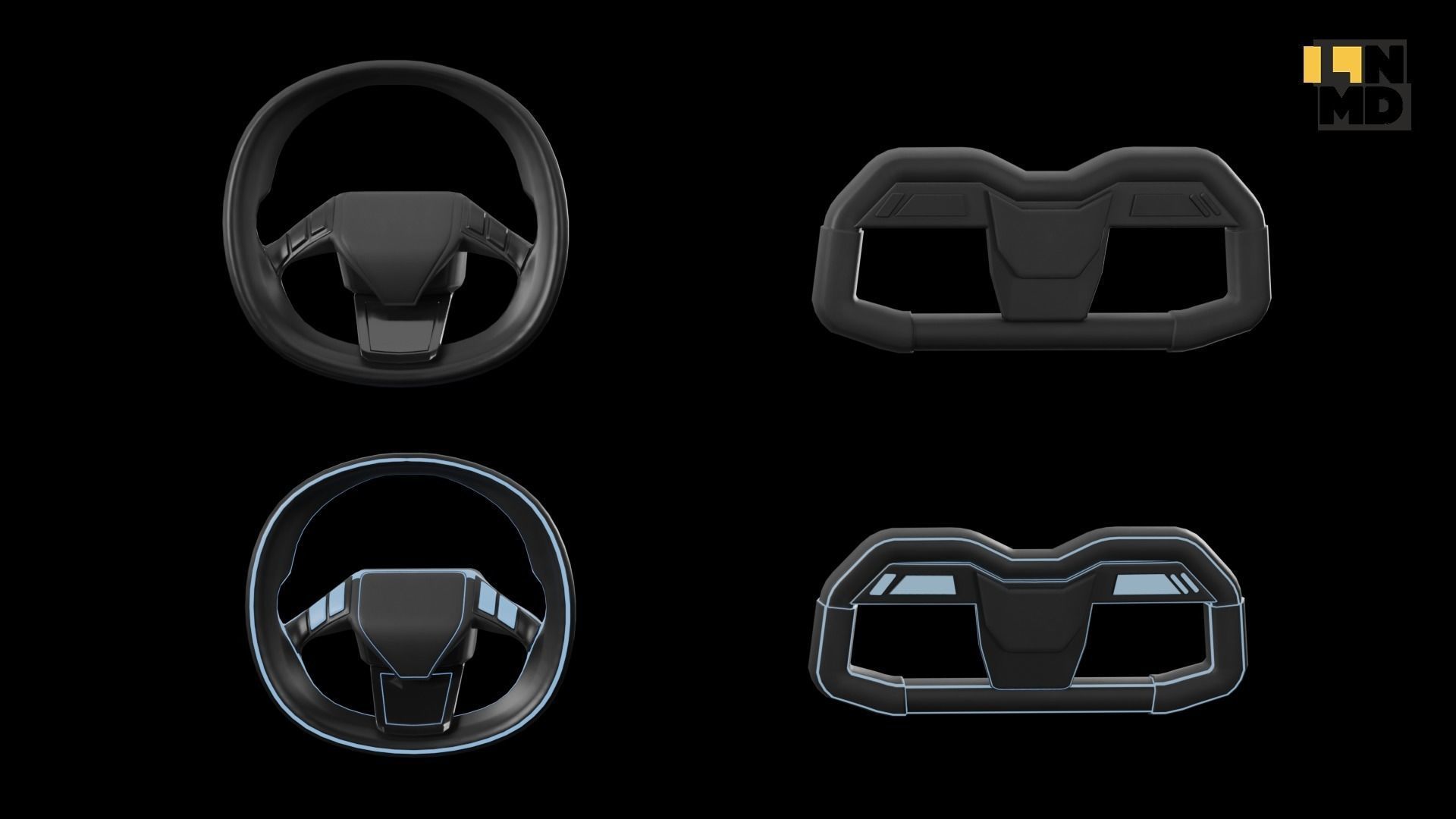 Pack of generic futuristic cars with different doors  3D model_75