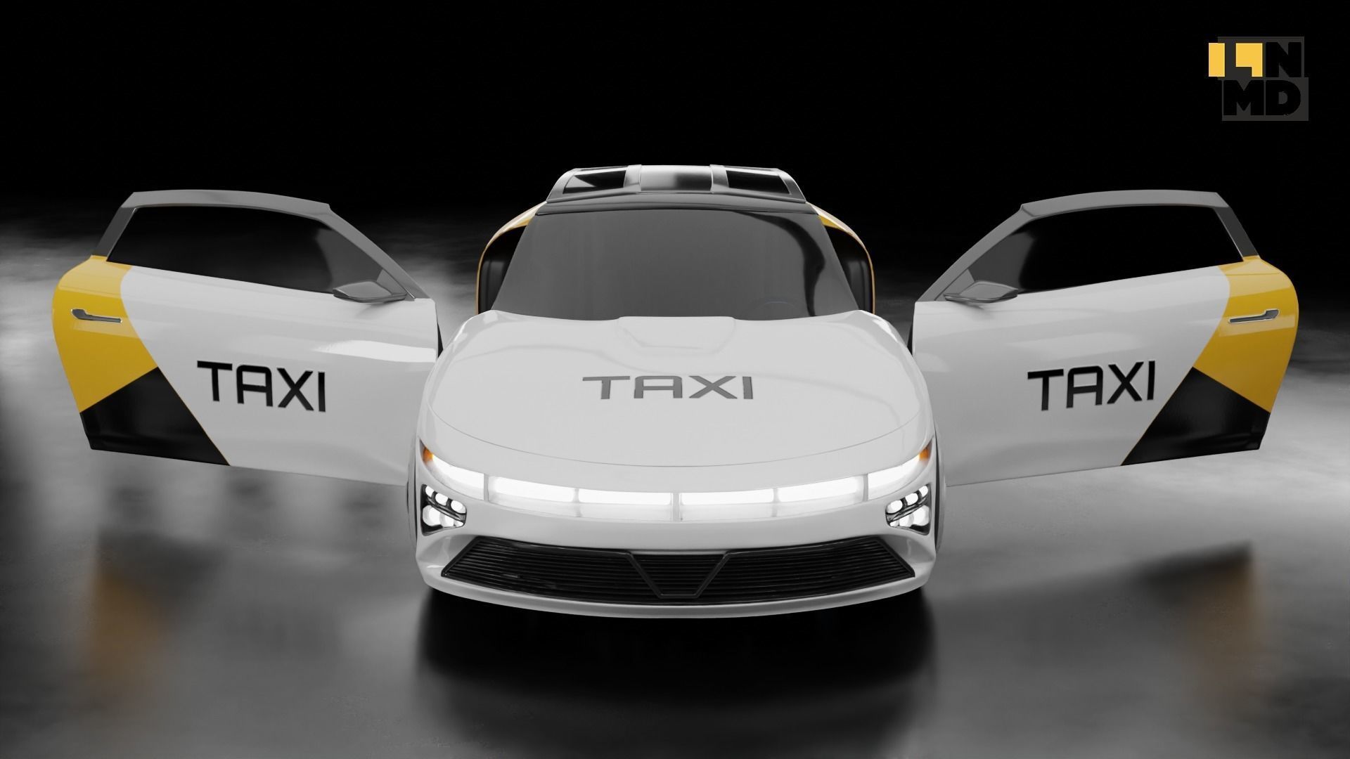 Pack of generic futuristic cars with different doors  3D model_47