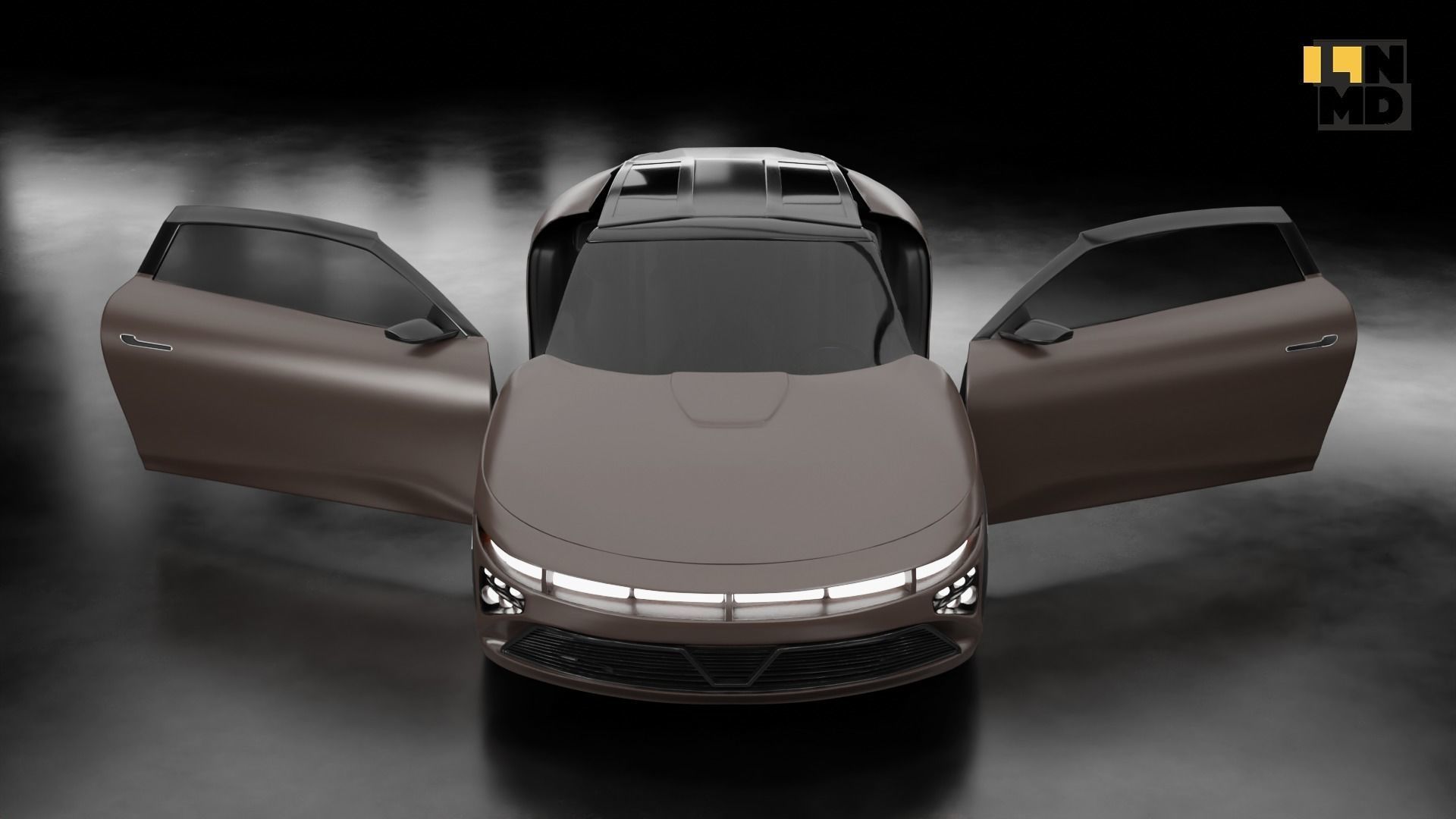 Pack of generic futuristic cars with different doors  3D model_9