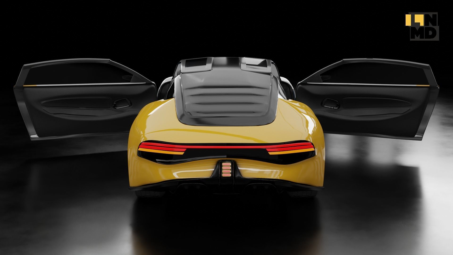 Pack of generic futuristic cars with different doors  3D model_49