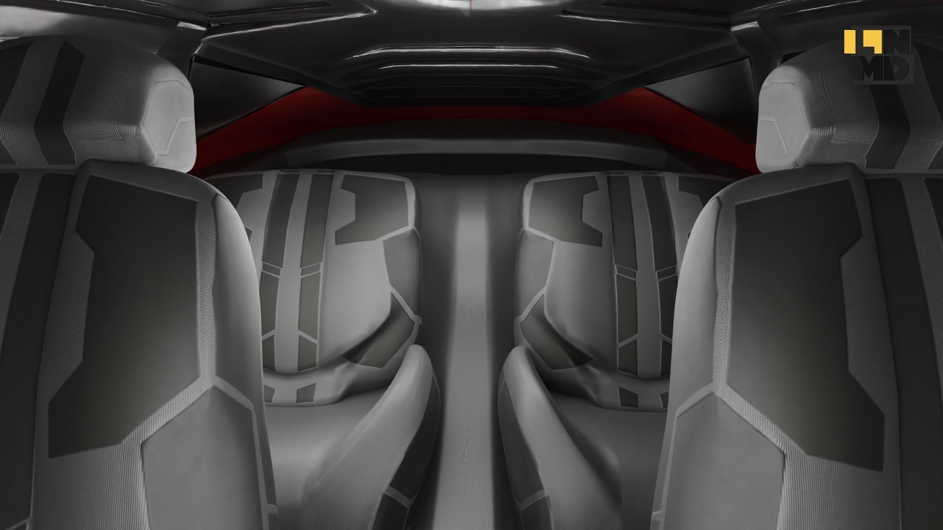 Pack of generic futuristic cars with different doors  3D model_58
