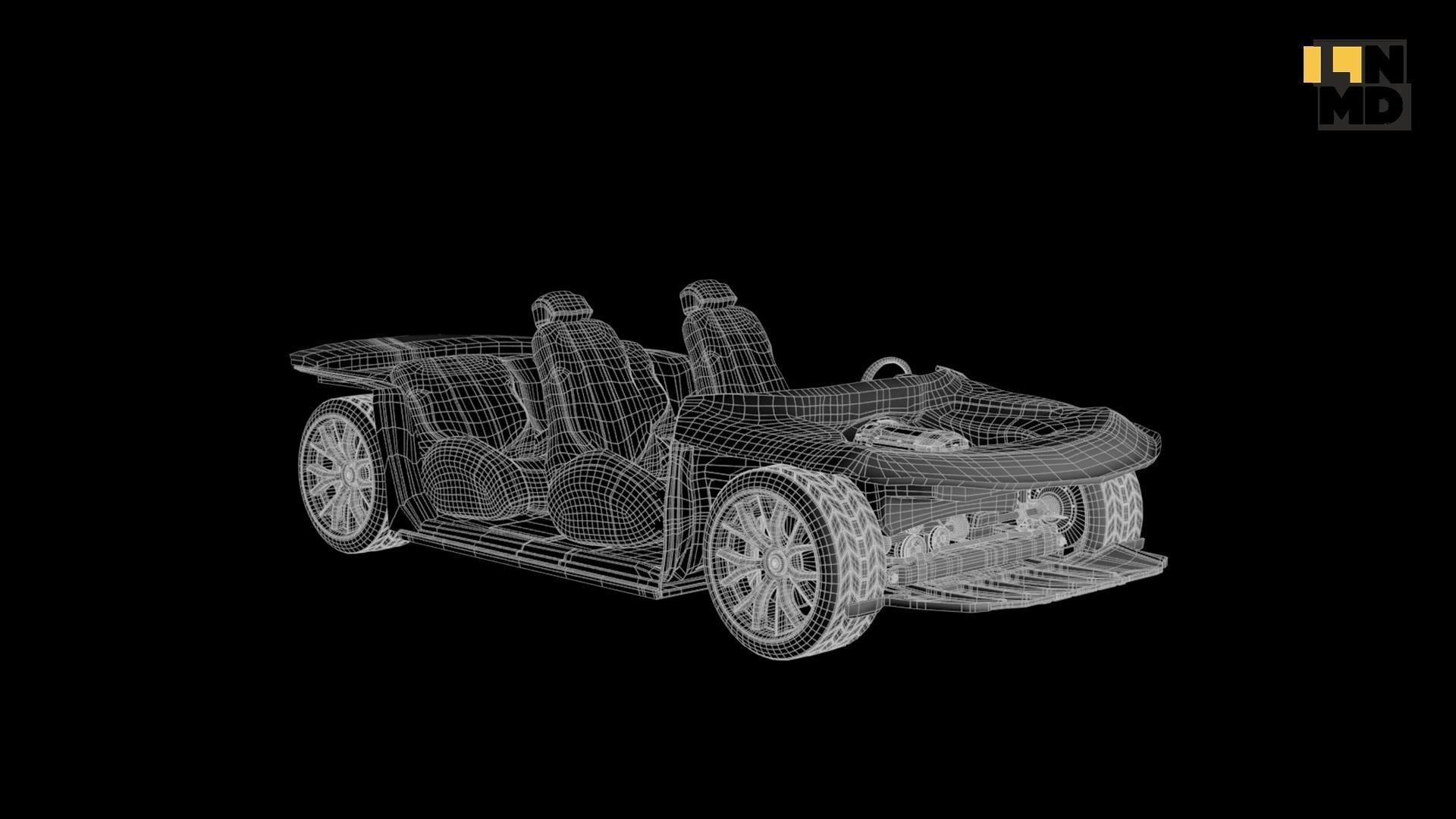 Pack of generic futuristic cars with different doors  3D model_70