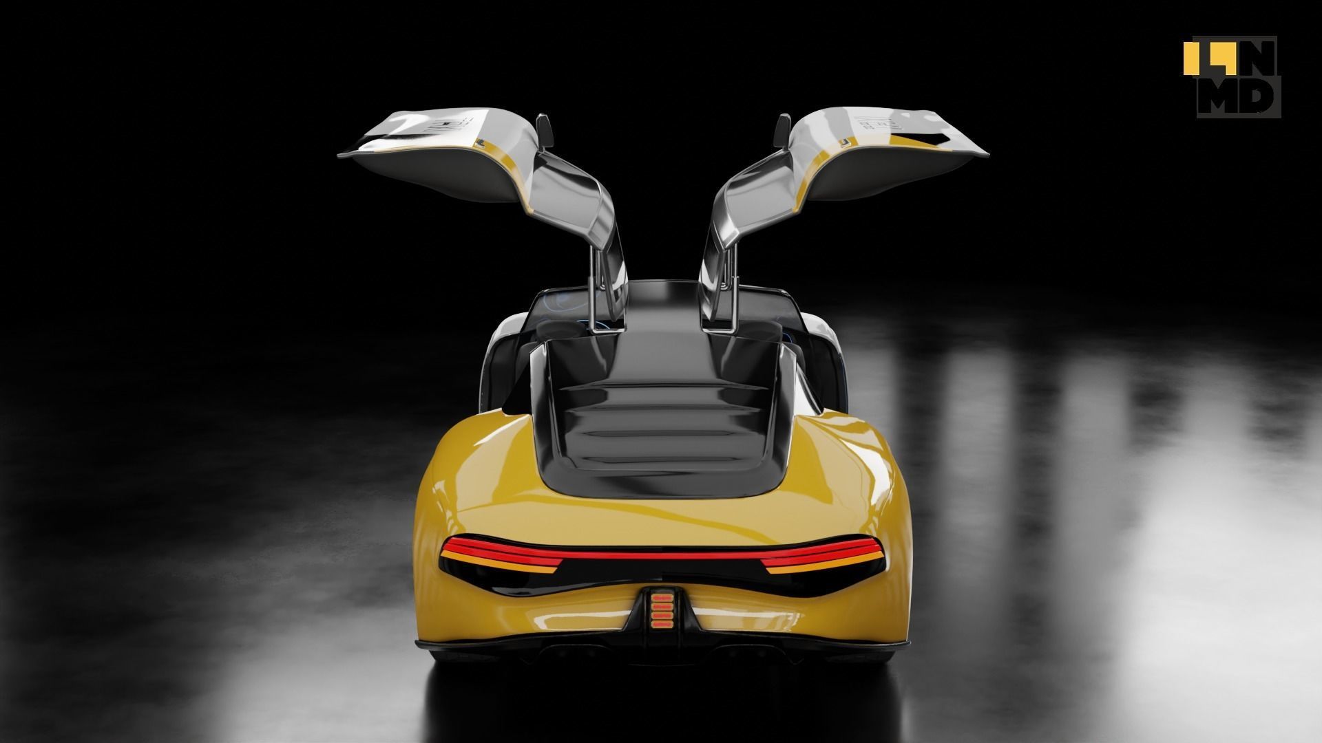 Pack of generic futuristic cars with different doors  3D model_51
