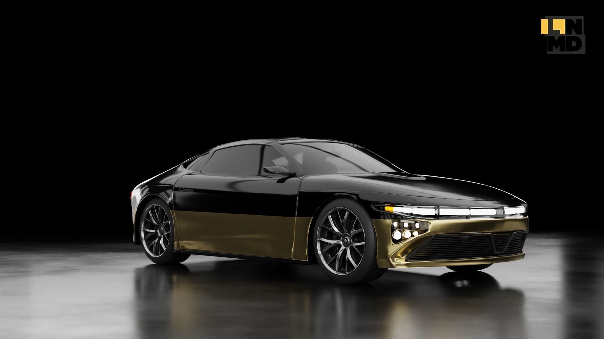 Pack of generic futuristic cars with different doors  3D model_13