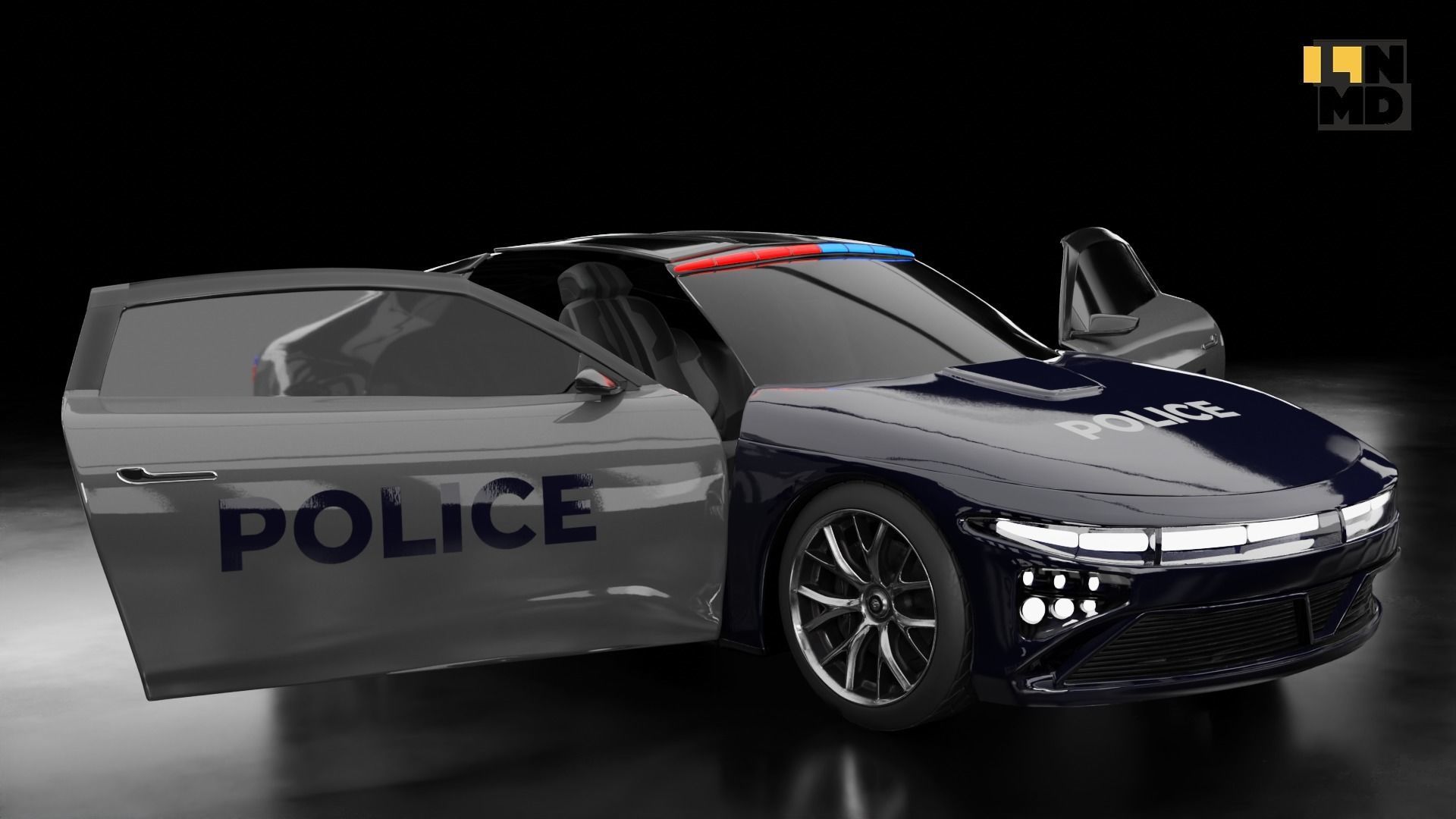 Pack of generic futuristic cars with different doors  3D model_35