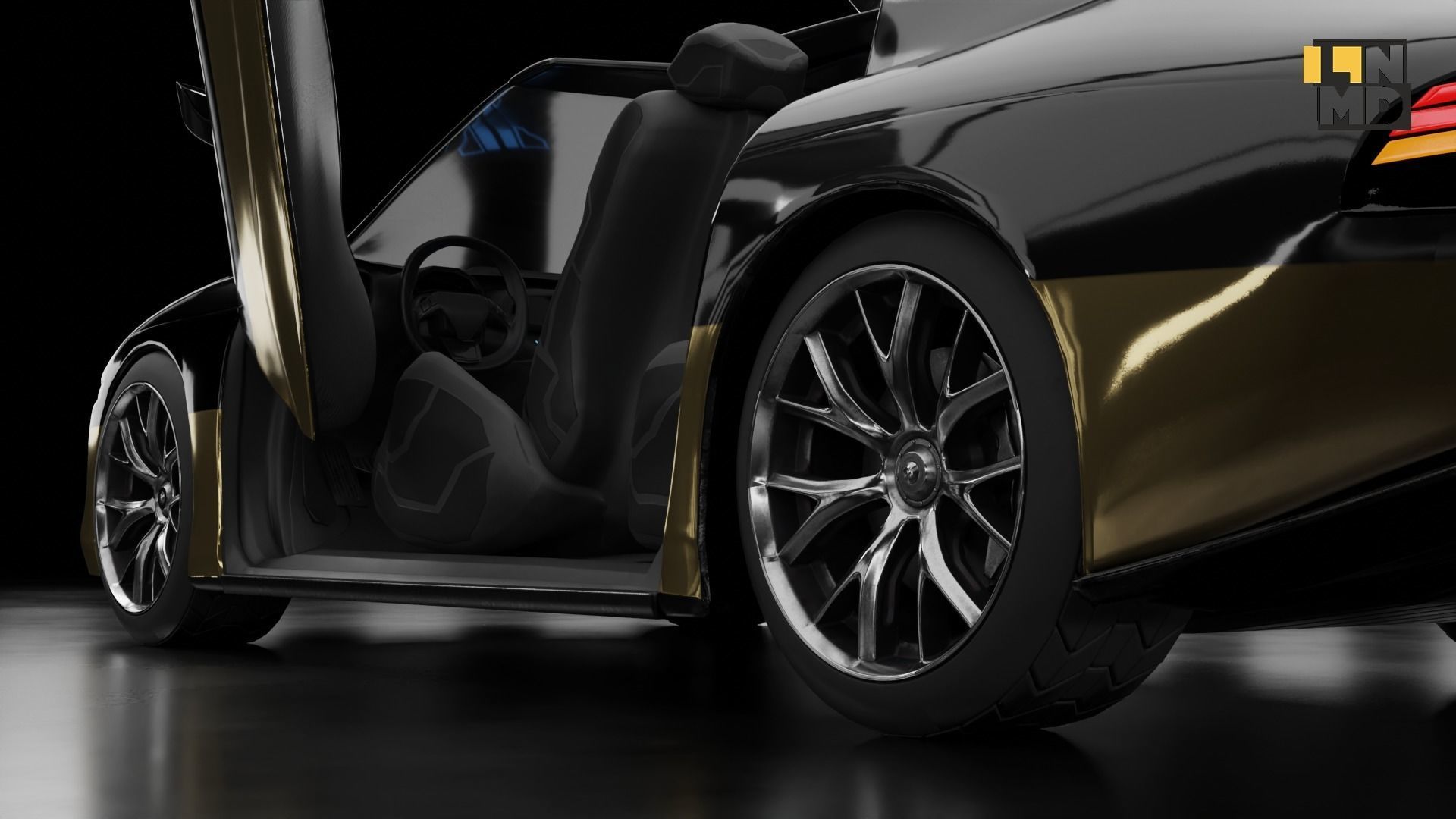 Pack of generic futuristic cars with different doors  3D model_20