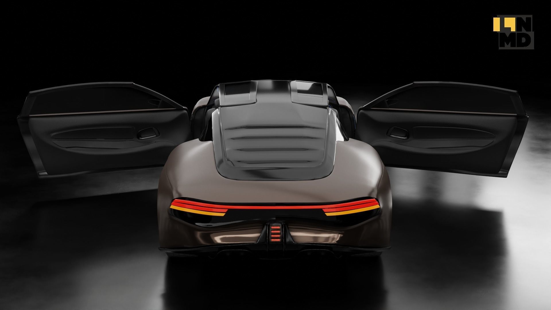 Pack of generic futuristic cars with different doors  3D model_7
