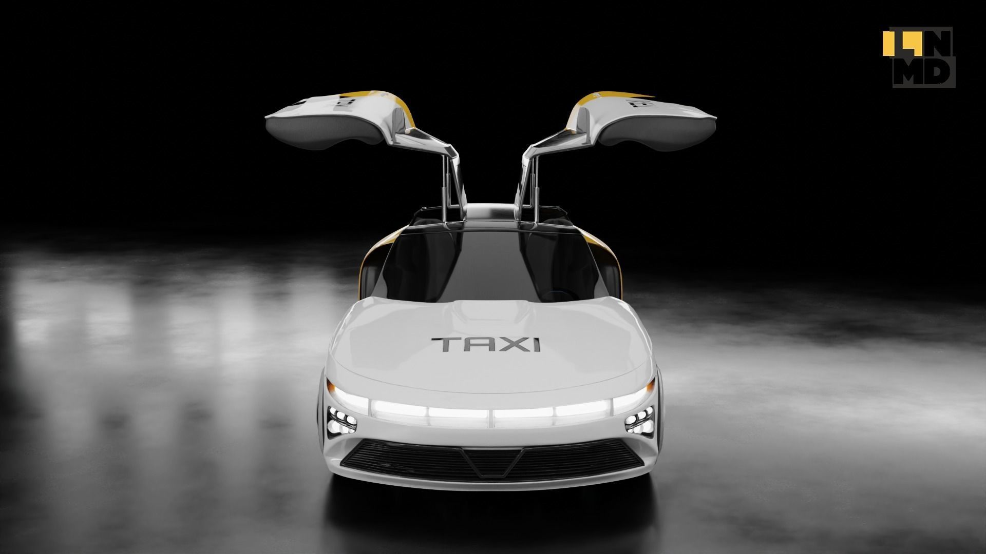 Pack of generic futuristic cars with different doors  3D model_52