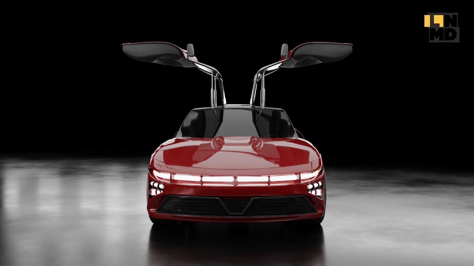 Pack of generic futuristic cars with different doors  3D model_27