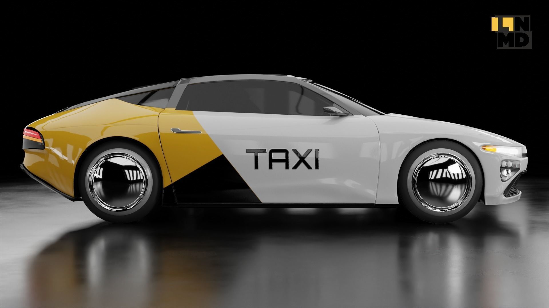Pack of generic futuristic cars with different doors  3D model_44