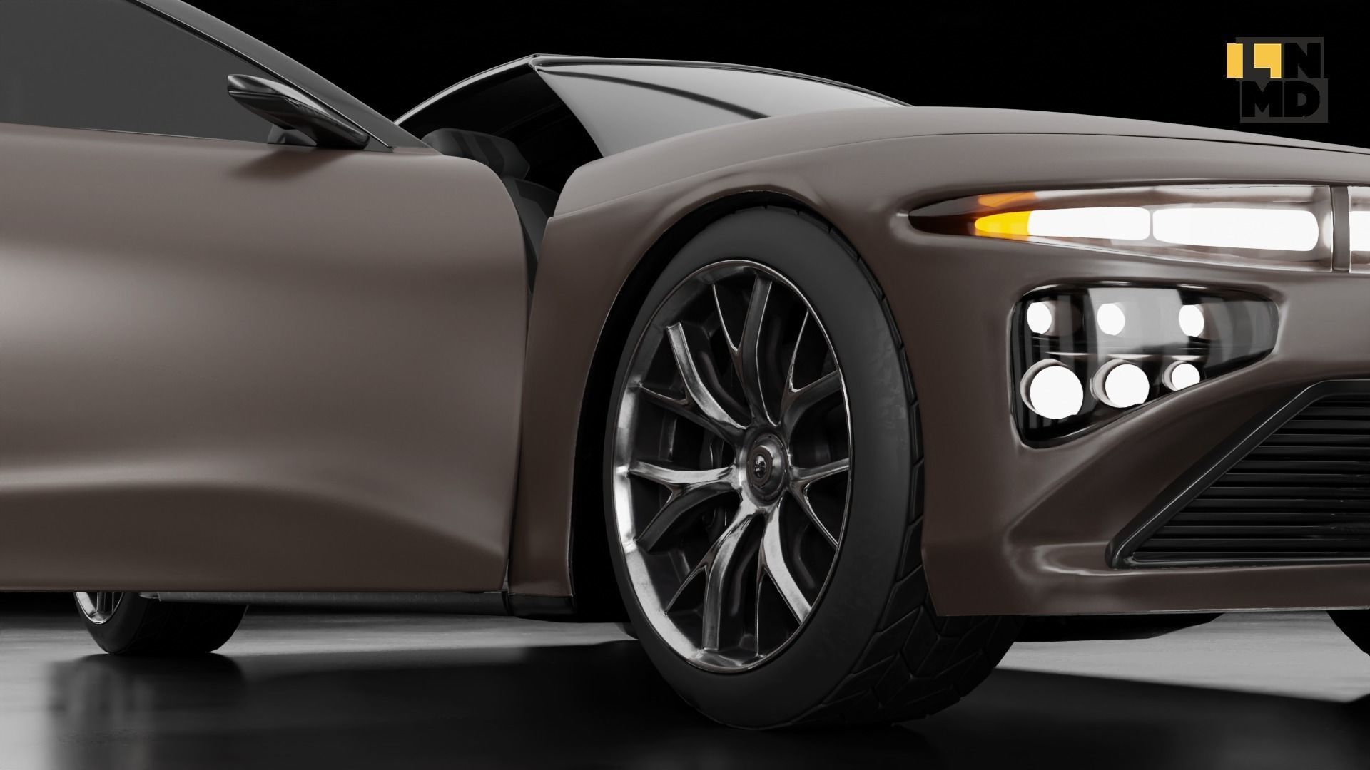 Pack of generic futuristic cars with different doors  3D model_12