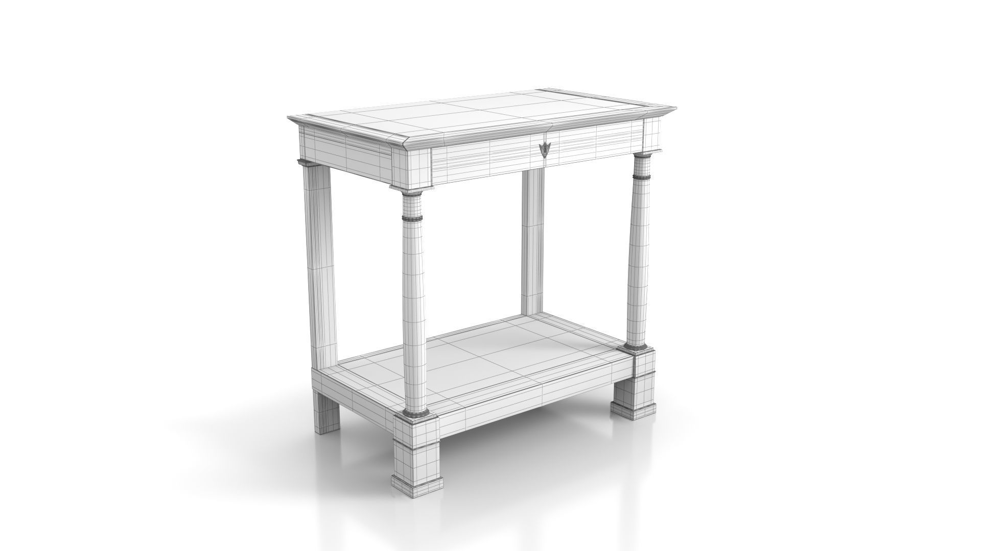 French Empire Table Mid 19th Century 3D model_2