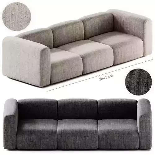 Hay Mags Soft Sofa 3 Seater Combination 1 3D model