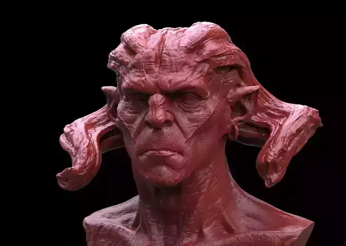 Demon Creature Bust 3D print model
