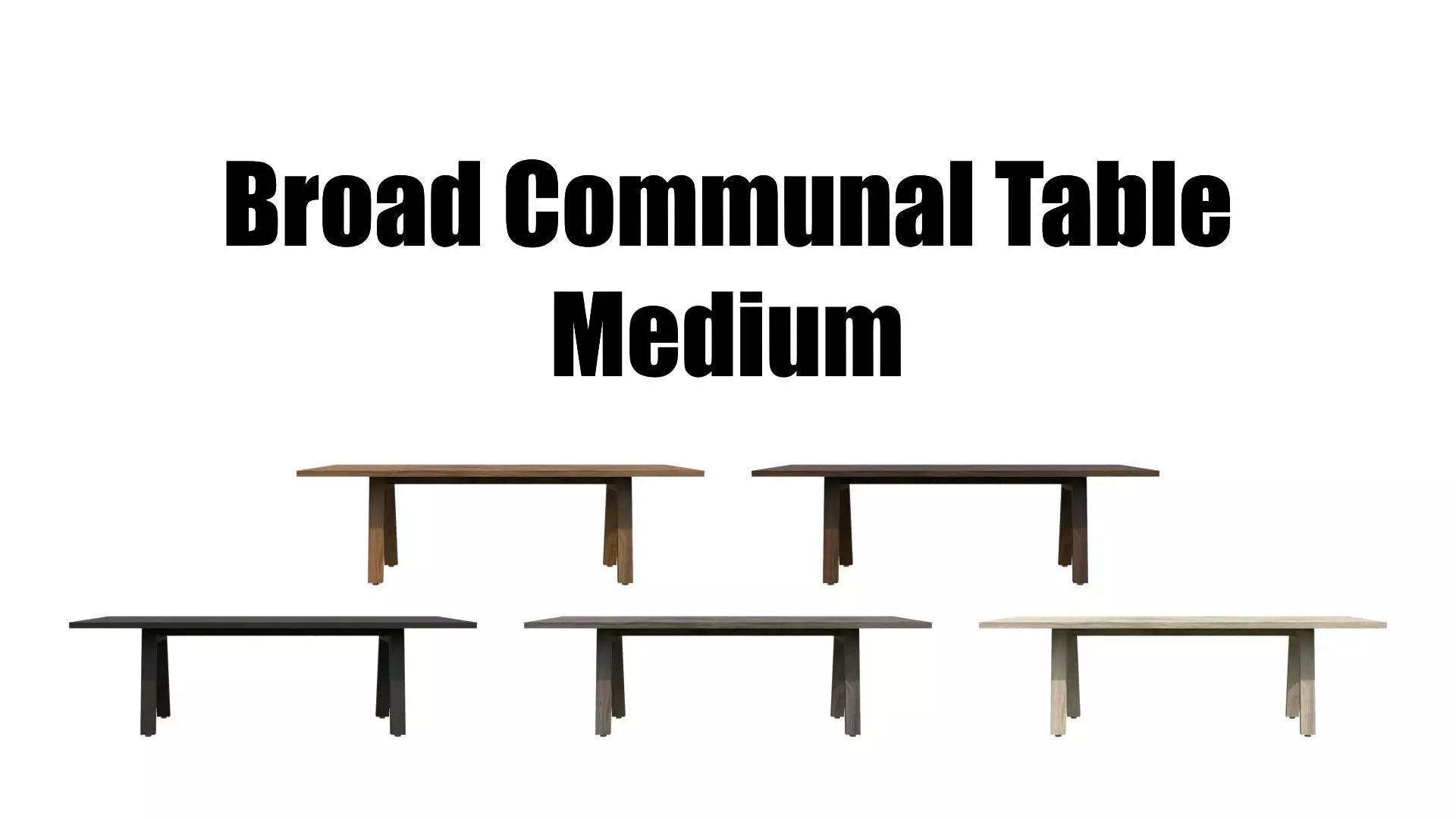 Broad Communal Table Medium Low-poly 3D model_0