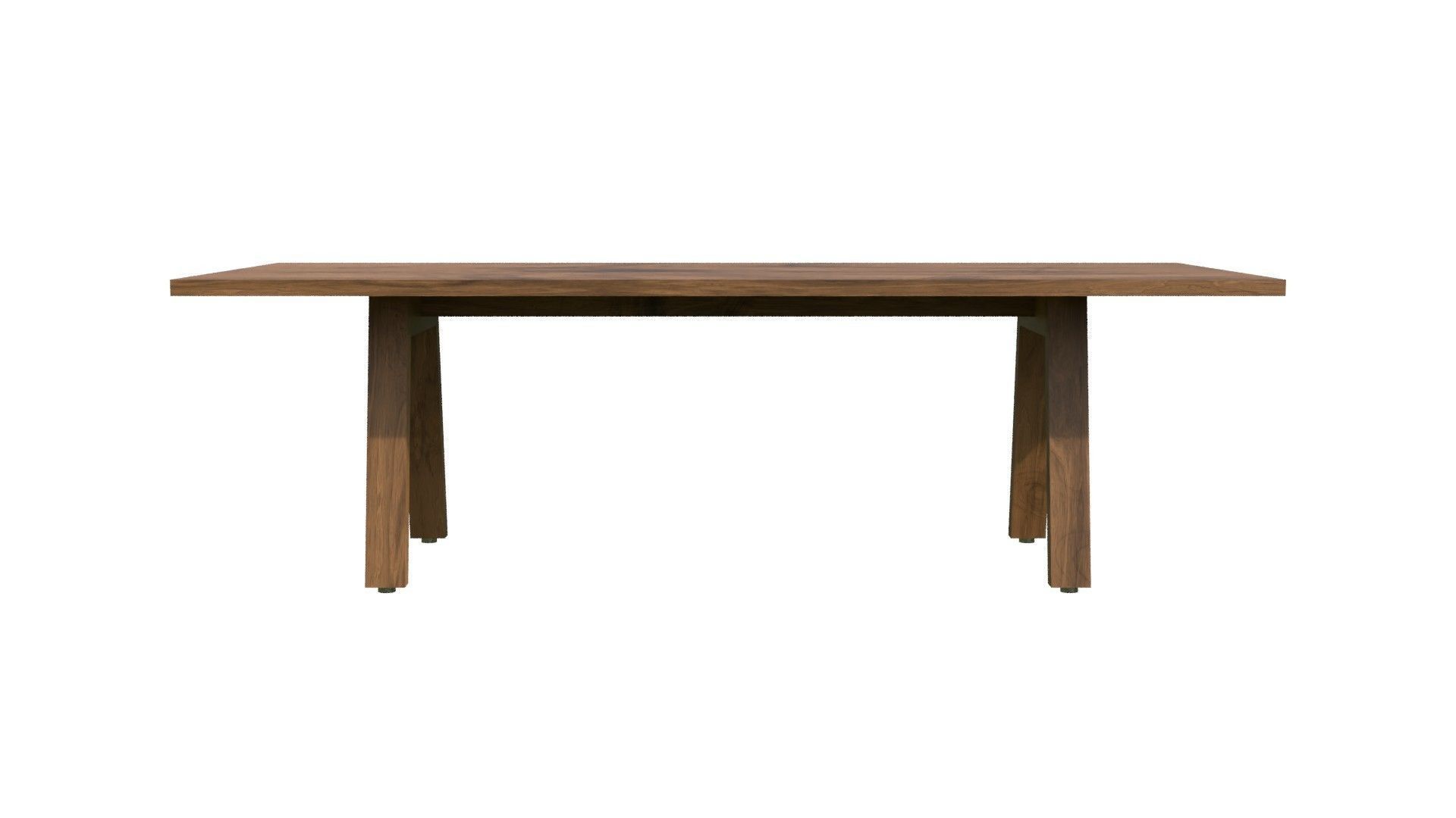 Broad Communal Table Medium Low-poly 3D model_2