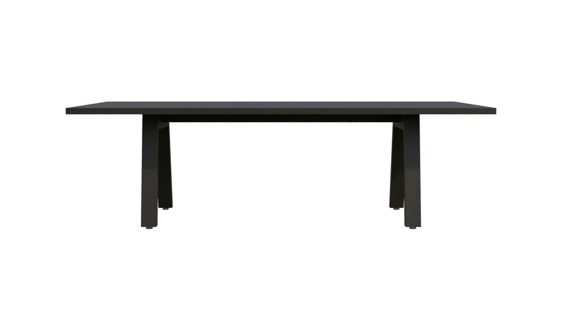 Broad Communal Table Medium Low-poly 3D model_8