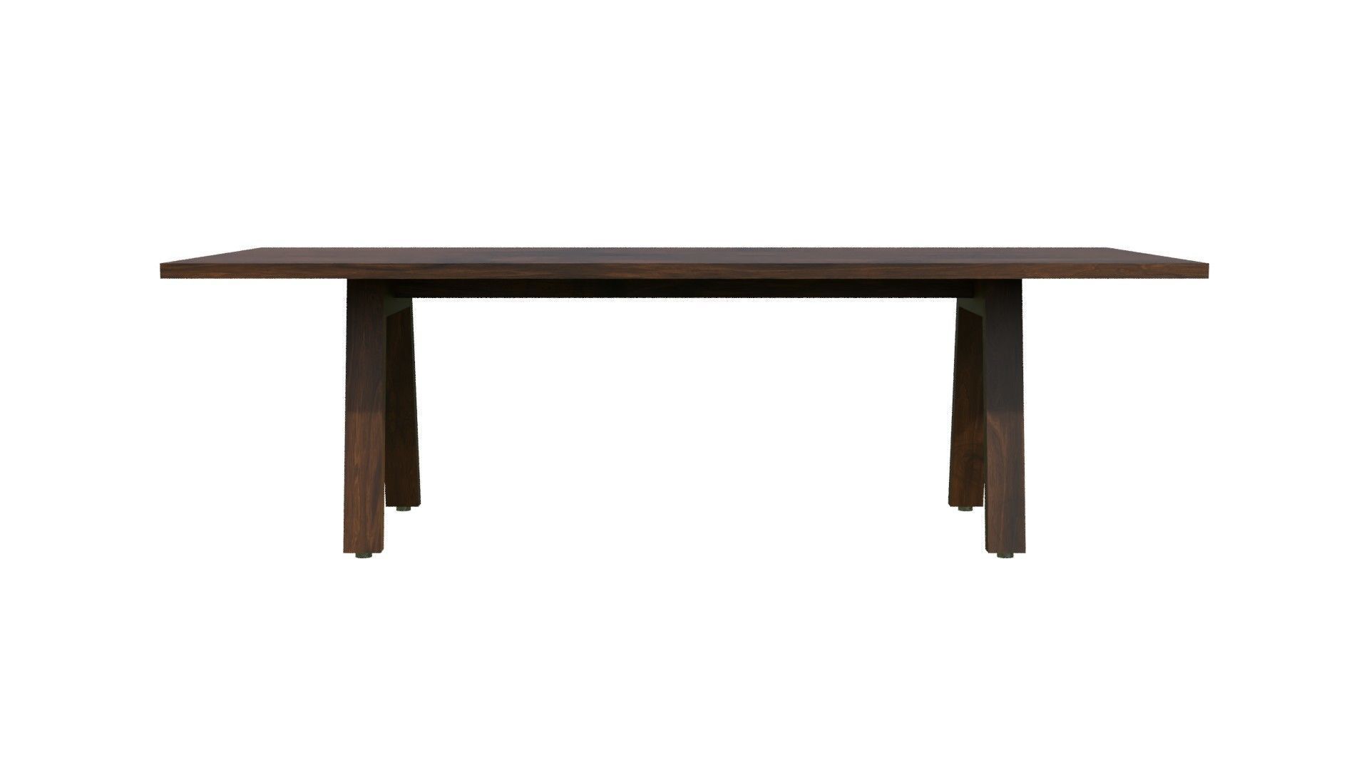 Broad Communal Table Medium Low-poly 3D model_5