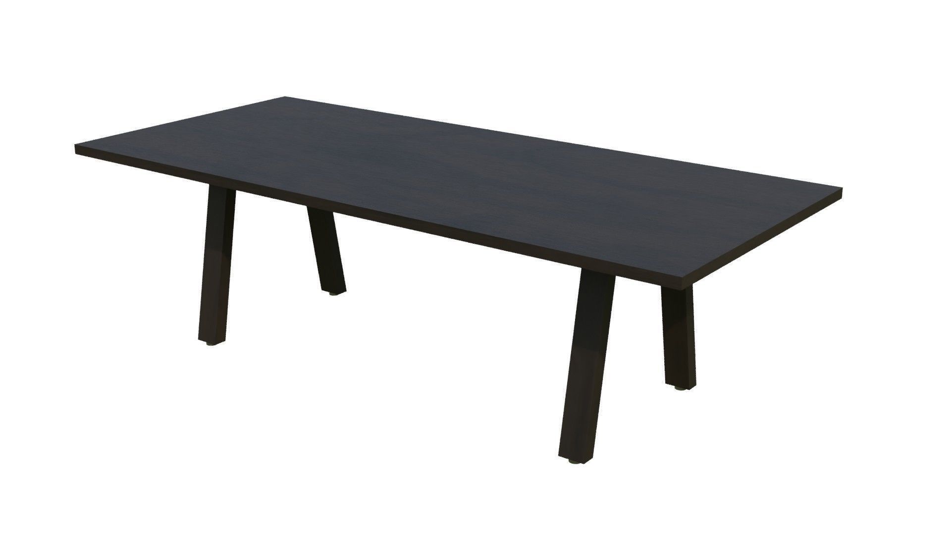 Broad Communal Table Medium Low-poly 3D model_7