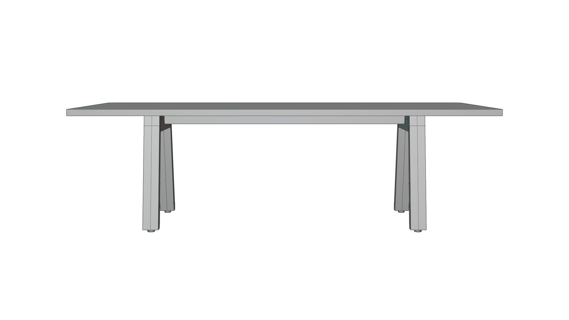 Broad Communal Table Medium Low-poly 3D model_17