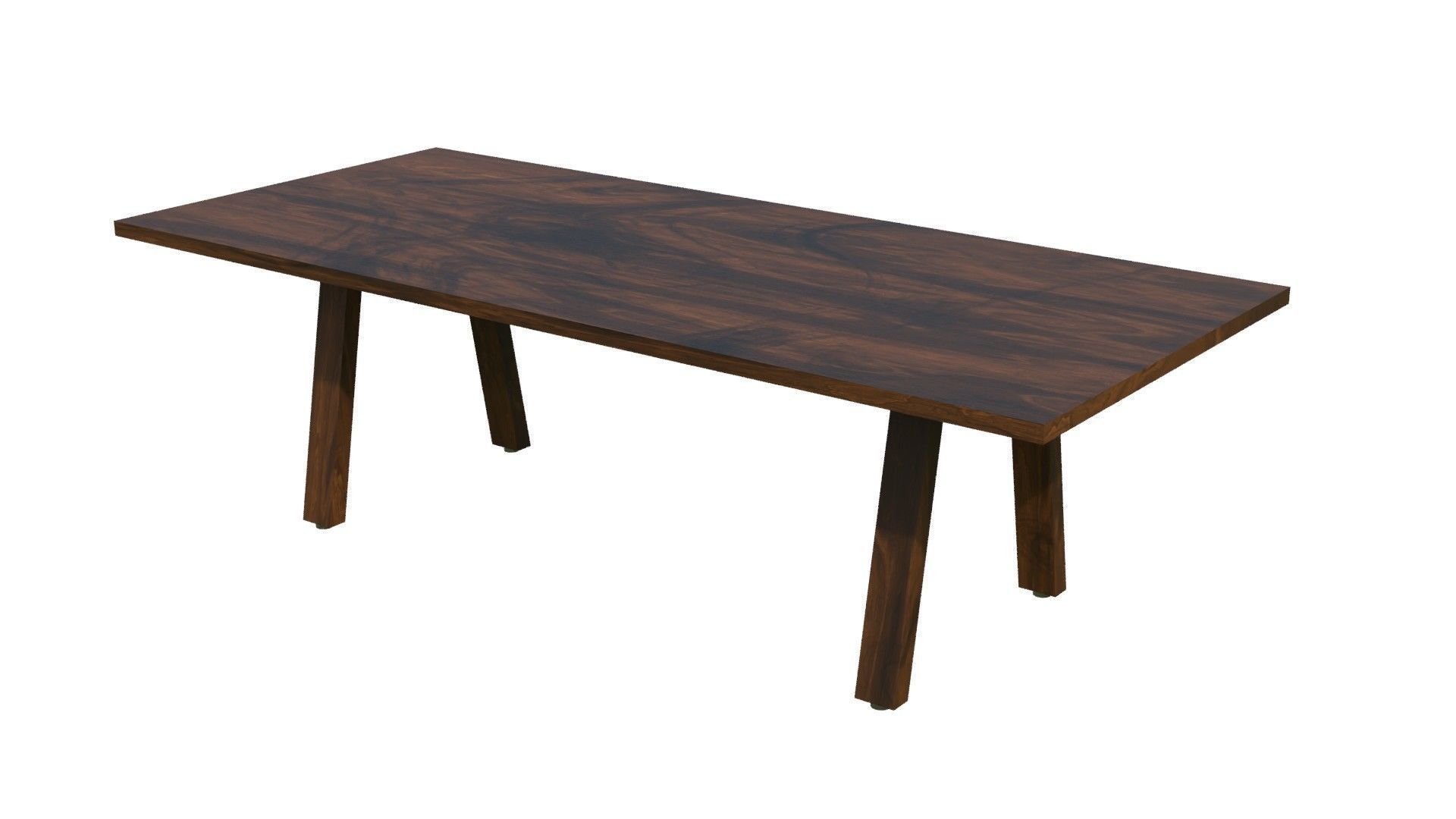 Broad Communal Table Medium Low-poly 3D model_4