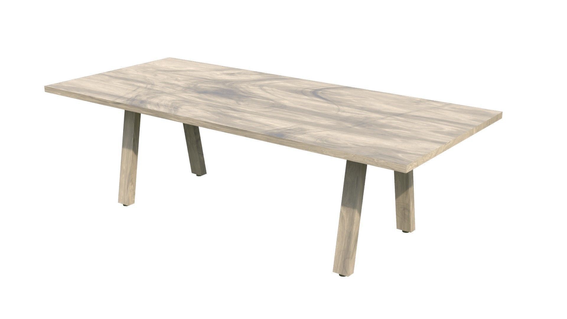 Broad Communal Table Medium Low-poly 3D model_13