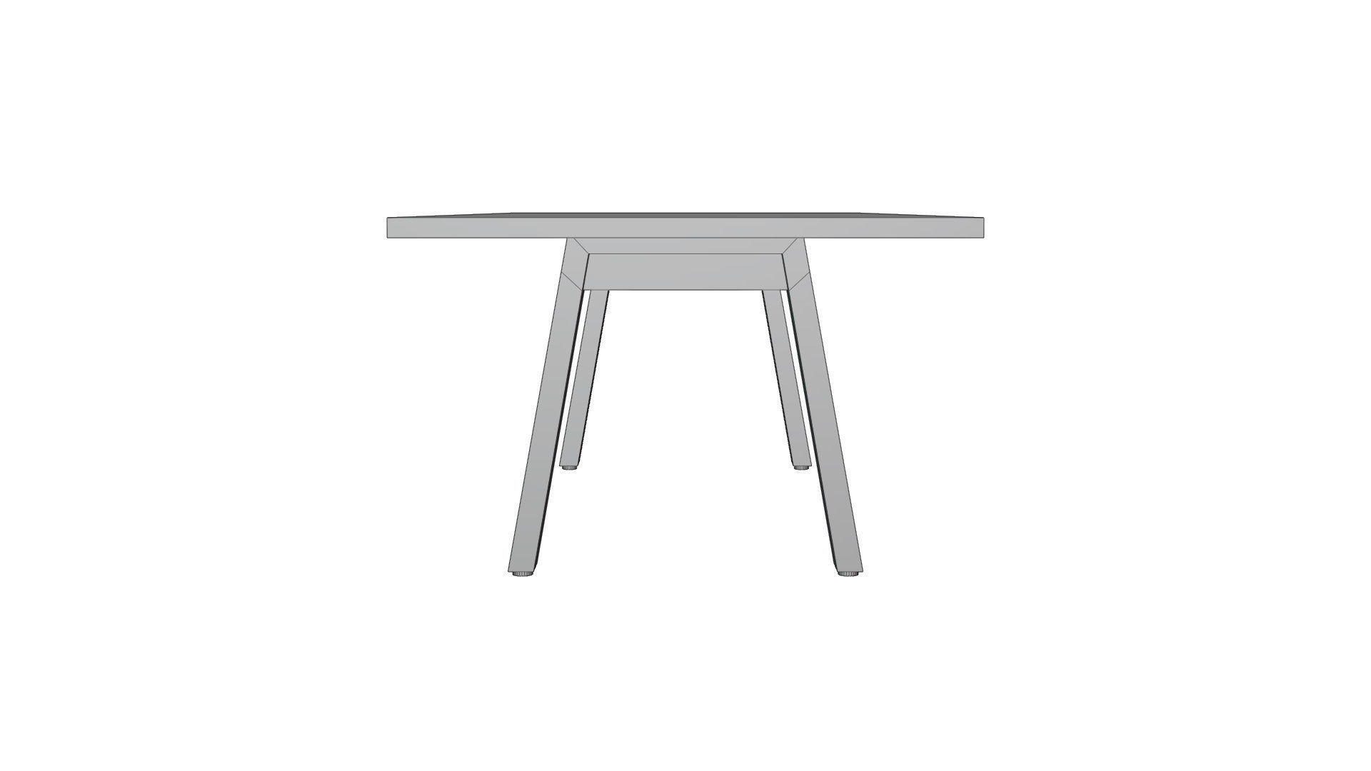 Broad Communal Table Medium Low-poly 3D model_18