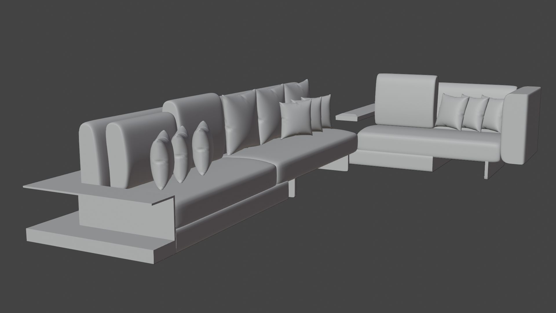 Stylish Living space sofa set 3D model_6