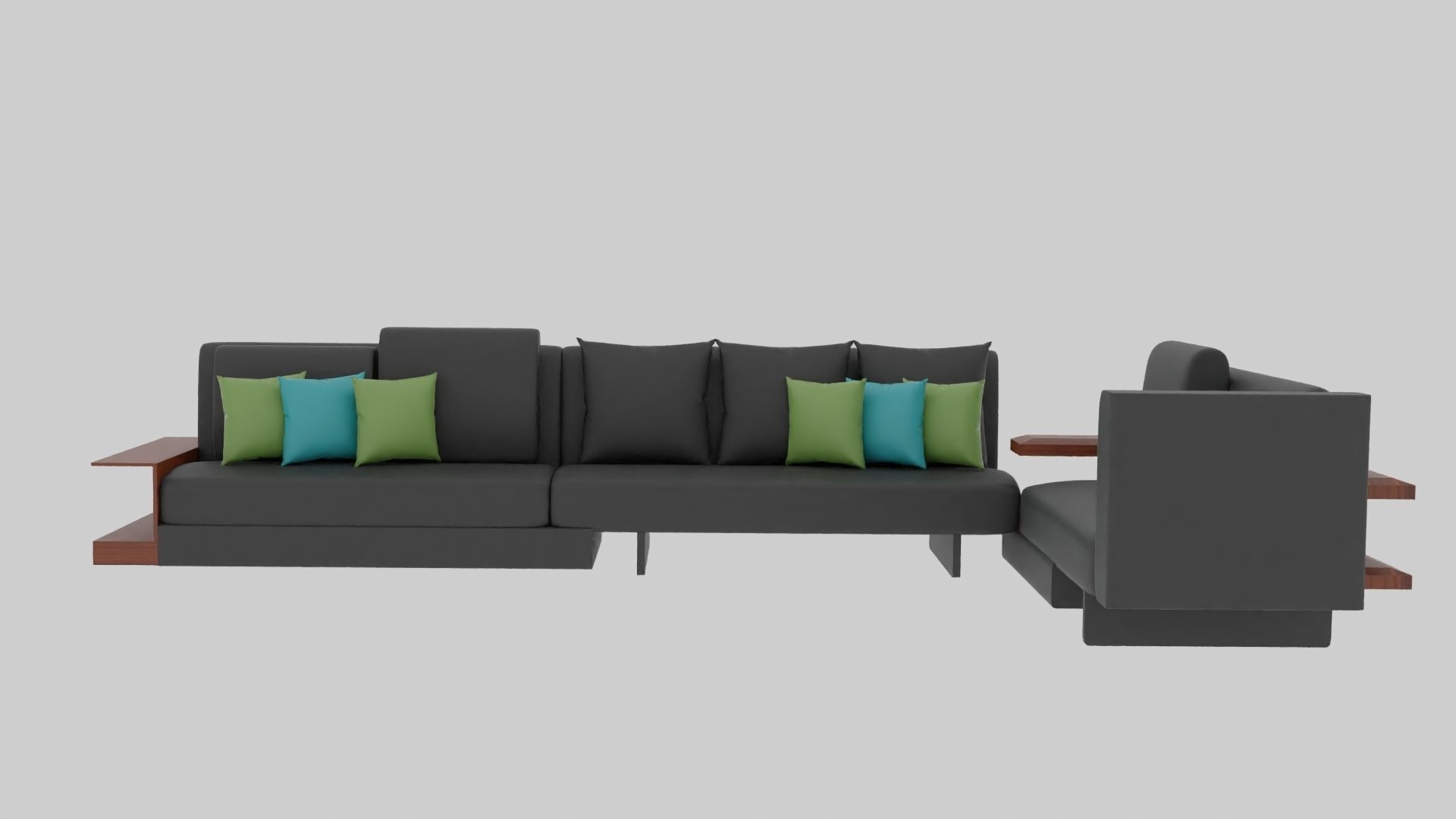 Stylish Living space sofa set 3D model_1