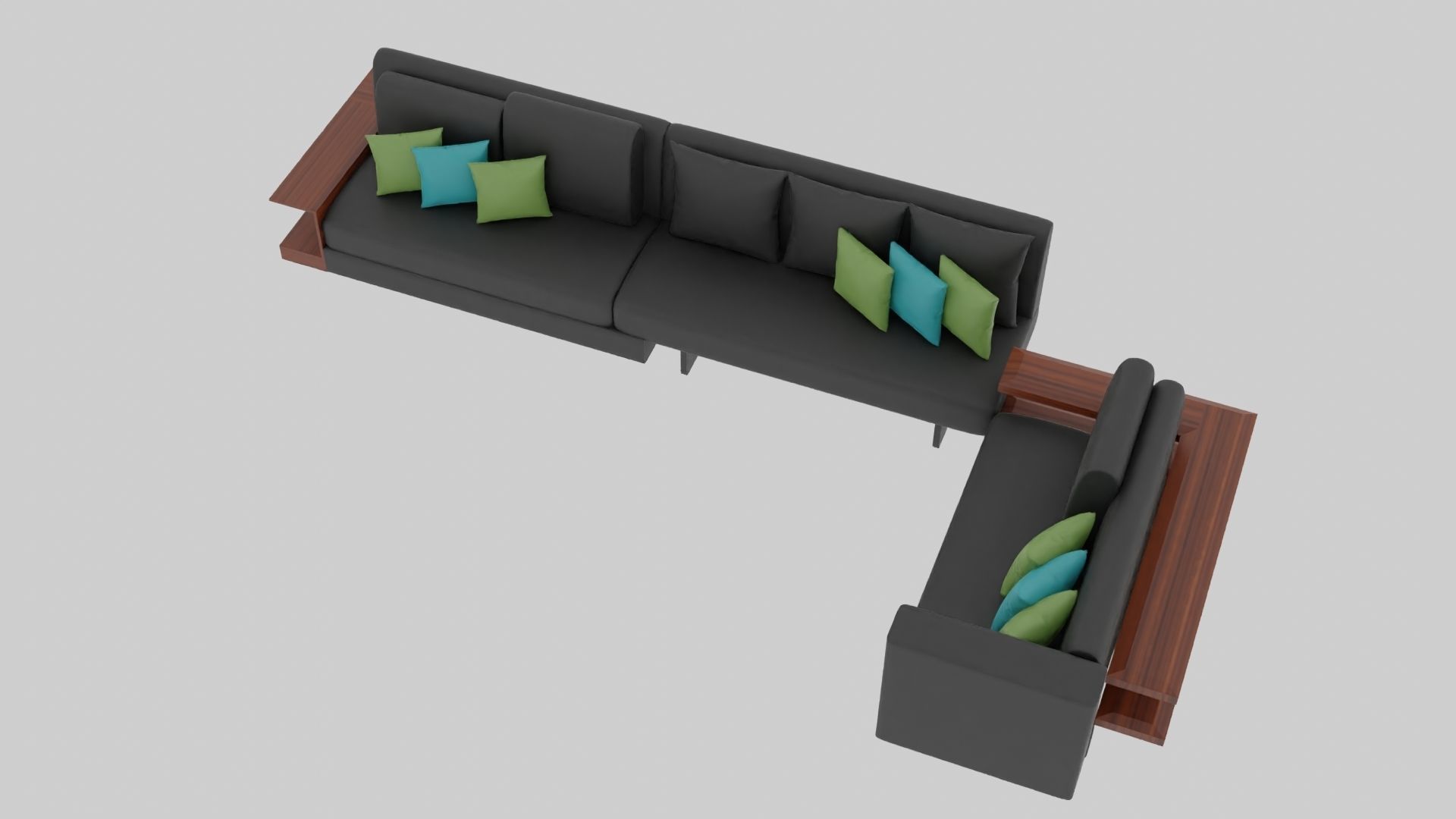 Stylish Living space sofa set 3D model_3