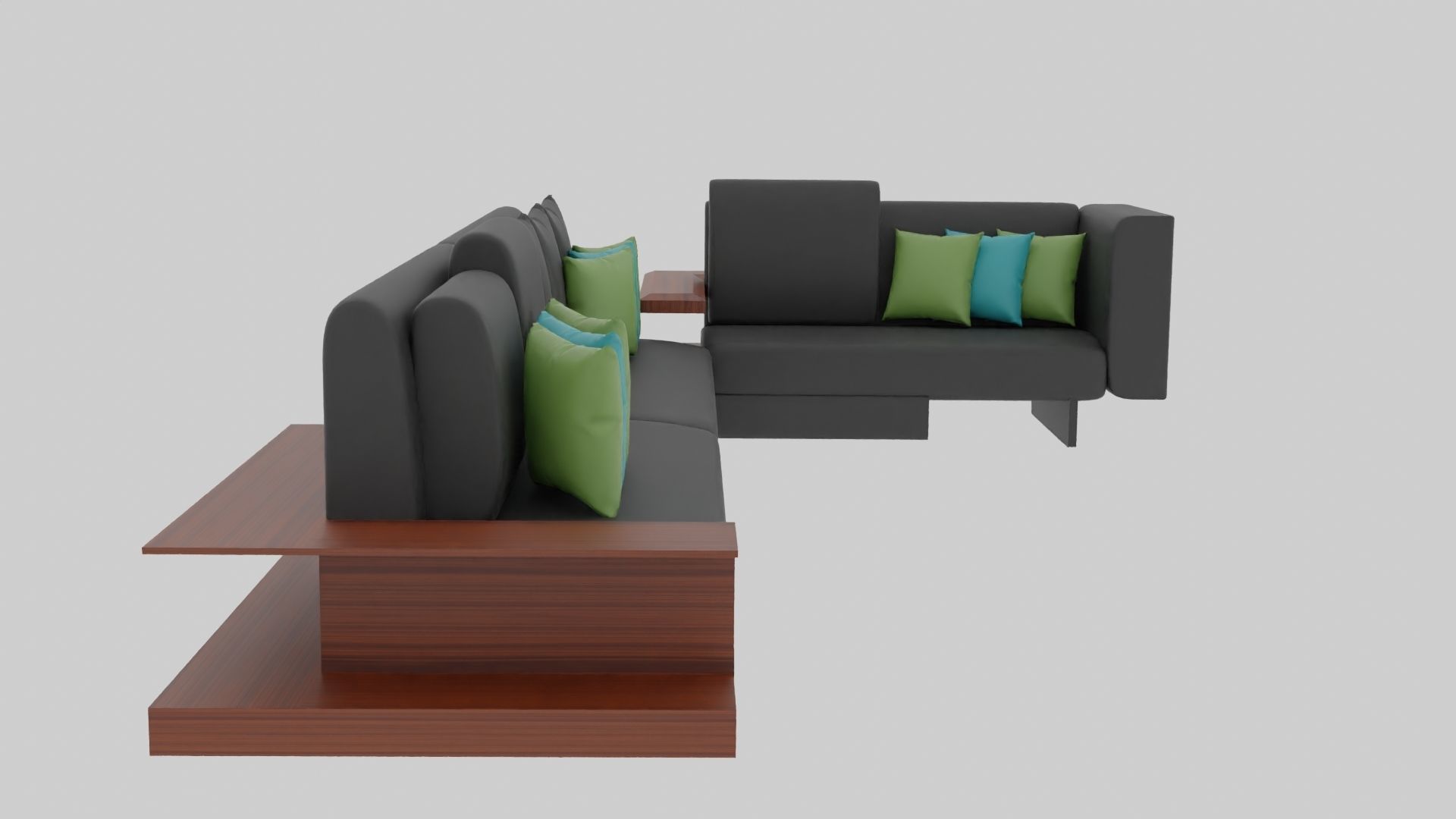 Stylish Living space sofa set 3D model_2