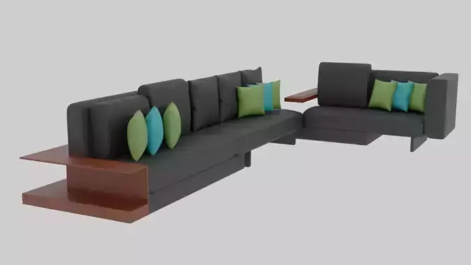 Stylish Living space sofa set 3D model Stylish Living space sofa set 3D model
