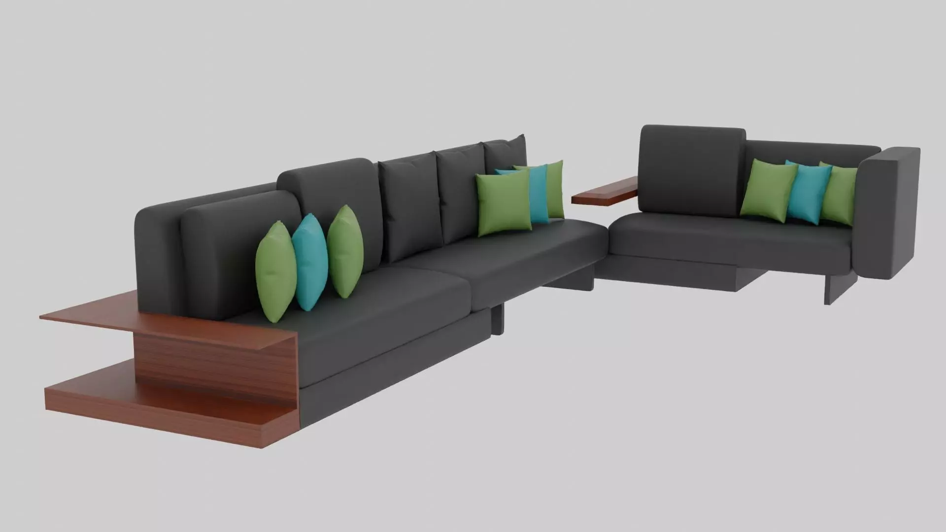 Stylish Living space sofa set 3D model_0