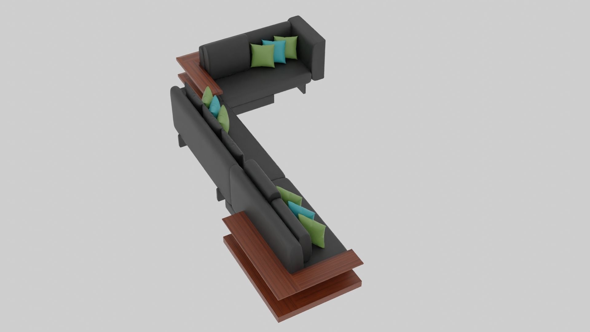 Stylish Living space sofa set 3D model_4